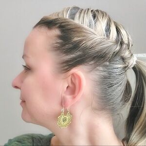 Intricate beautiful BOHO earings w THAI/macrame/Gypsy  feel and copper vibe